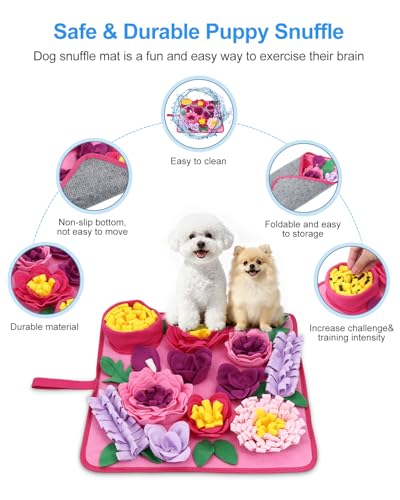 Snuffle Mat for Dogs, 15.4x15.4 Inch Pet Treats Feed | Behavior & Trai - Image 3