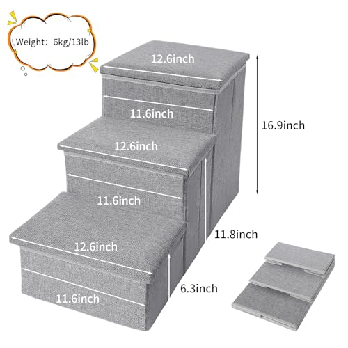 Dog Stairs for Small Dogs,17 Inch Height Foldable Pet | Pet Essentials - Image 4
