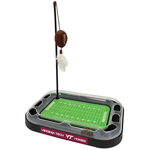Pets First CAT Scratcher Toy with Catnip Filled Plush Football Toy & Feather Cat Toy Hanging with Jingle Bell Interactive Ball Cat Chasing 5-in-1 Kitty Toy