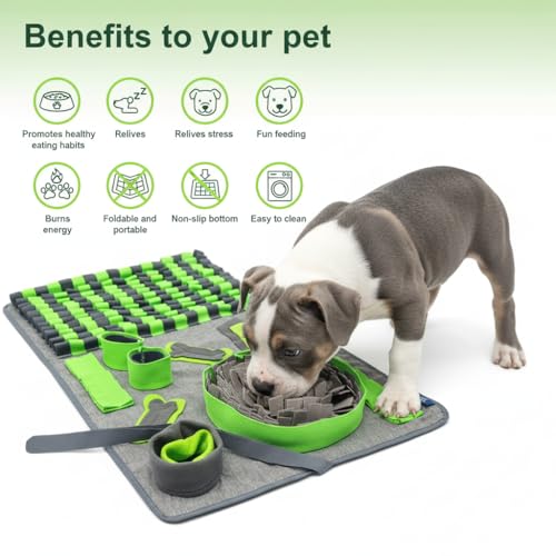 M Snuffle Mat Green Dog Puzzle Enrichment Slow Feeder - Image 7