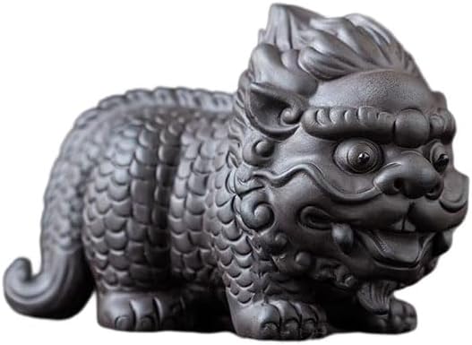 Chinese Zisha Tea Pet, Handmade Purple Clay Ceramic for Kung Fu Tea Tray, Decorate Kungfu Tea Tray Accessories (D)