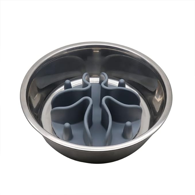 Slow Feeder Insert for Dogs & Cats, 3 Sizes Food-Grade Silicone Anti-Choking Puzzle Feeder, Non-Slip Suction Cup Design, Fits Most Bowls, Bloat Stop Pet Feeding Solution