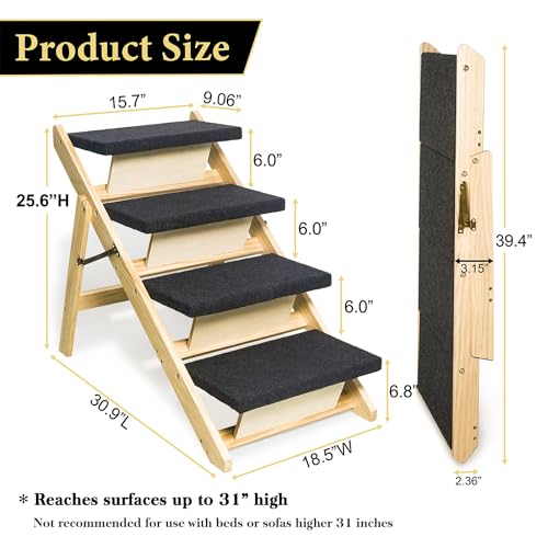 BRIKY 2-in-1 Dog Stairs/Ramp with 4 Steps, Foldable Dog - Image 3