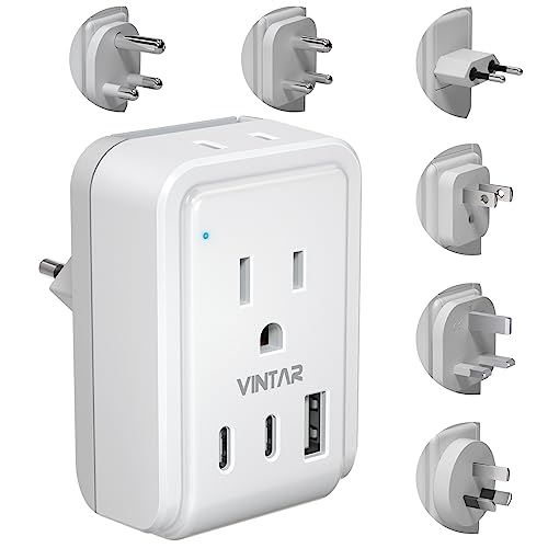 VINTAR Universal Travel Adapter Kit, Type A,C,G,D,I, - Image 2