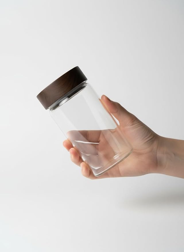 Wide Mouth Glass Storage Jars With 3" Acacia Wood Lids - 4 Pack of 16.9 Oz Airtight Food Storage Containers - Borosilicate Glass Canisters for Kitchen - Pantry Organizers Storage for Flour Rice Coffee