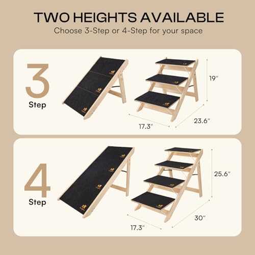 Luciphia Wooden 2-in-1 Dog Stairs, 3-Step | Pet Essentials - Image 7