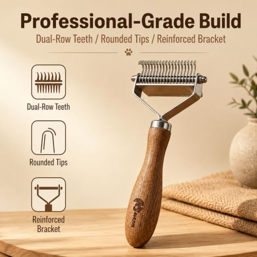 Cat Brush for Long Haired Cats, 2-in-1 Dematting & D | Grooming & Care - Image 5