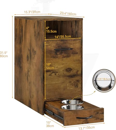 DWVO Dog Feeding Station with Storage & 2 Feeder Bowls - Image 4
