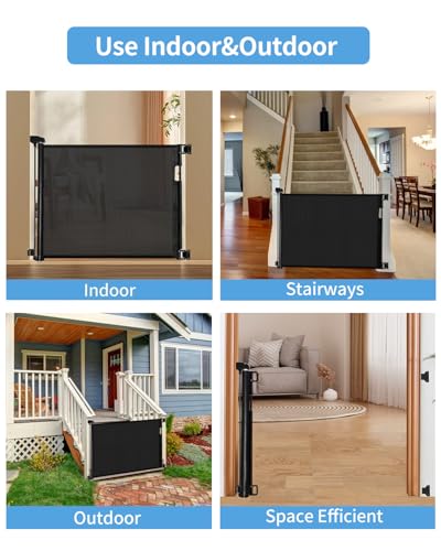 Retractable Baby Gate for Doorways and Stairs, Mesh Safety - Image 7