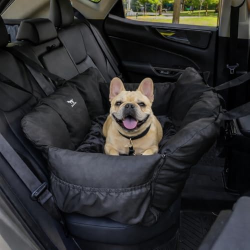 JACKO & CO - Premium Medium Dog Car Seat for Dogs 25-40lbs (Black Medium)