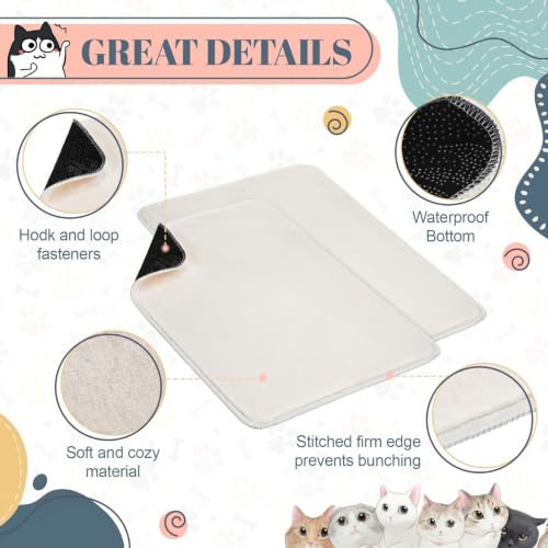 Drydiet 4 Pcs Cat Carrier Pad Reversible Liner, Beige, 17 x 11 Inch - Image 6