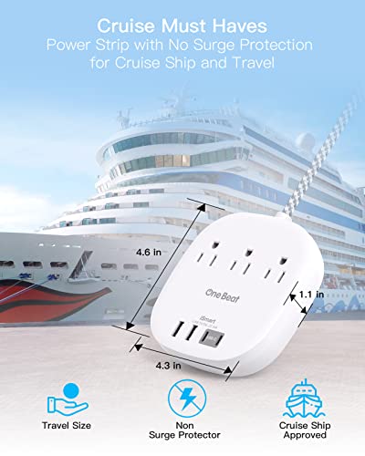 Travel Essentials, 22.5W/4.5A Flat Plug Power Strip - Image 4