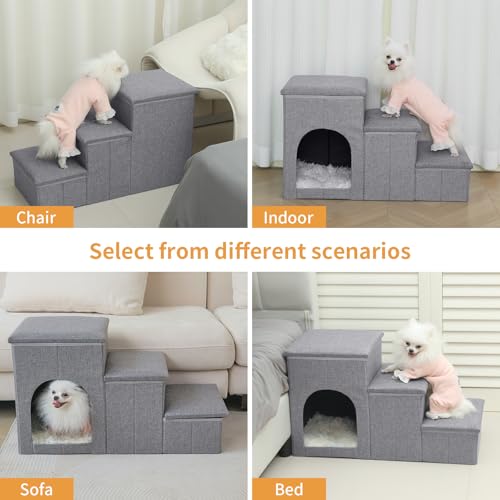 Dog Stairs for Small Dogs,17 Inch Height Foldable Pet | Pet Essentials - Image 5