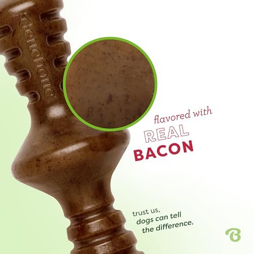 Benebone Zaggler Rolling Dog Chew Toy for Aggressive Chewers, Real Bacon, Made in USA, Small (Pack of 2)