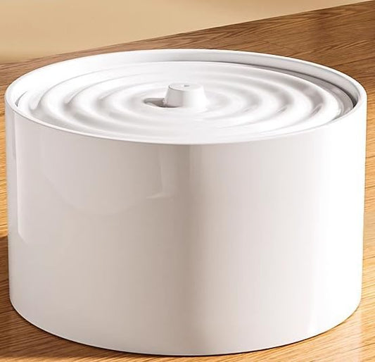 Ceramic Cat Water Fountain Cats Tower Water Dispenser 1L/33.82oz Dog Water Bowl Dispenser Cat Fountain for Cats Indoor Ultra Quiet Pump White