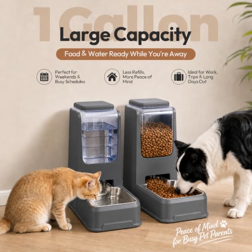 Automatic Cat Feeder and Water Dispenser Set with St - Image 3
