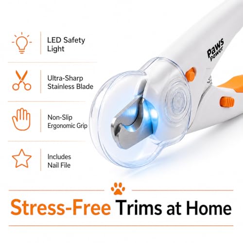 Cat Nail Clipper & Small Dog Nail Clippers with LED Light - Illuminates Nails & Bloodline for Safe, Easy Trimming - Extra Sharp, Avoid Over-Cutting - Essential Cat Supplies, White - Image 8