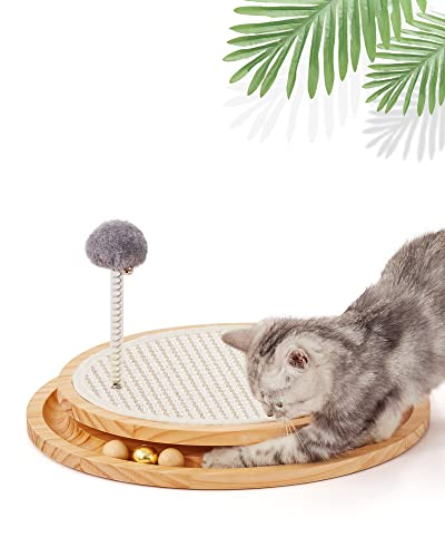 Interactive sisal cat scratcher with ball track - image 2
