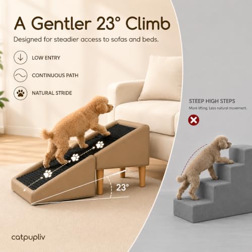Dog Ramp Ottoman, Foldable Dog Stairs for Couch, Small Dogs - Image 4