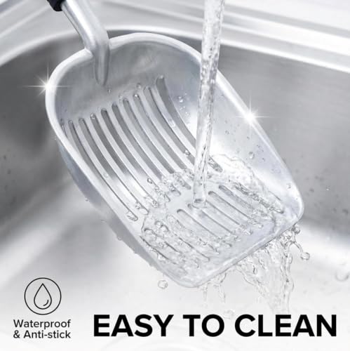 Full Metal Cat Litter Scoop with Holder, Stainless Steel Cat Litter Scooper Holder, Stainless-Steel Kitty Scoop Captures All Clumps, Heavy Duty Kitty Metal Scooper with Non-Slip Ha - Image 6