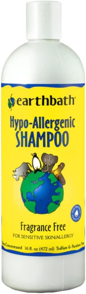 earthbath Hypoallergenic Dog Shampoo, Fragrance Free, 16 oz – Pet Shampoo for Sensitive Skin & Allergies – Made in USA