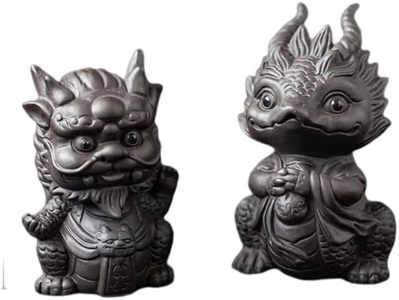 Chinese Zisha Dragon Tea Pet, Ceramic Tea Pet, Handmade Purple Clay Tea Pet for Kung Fu Tea Tray, Tea Pet Decorate Kungfu Tea Tray Accessories (I)
