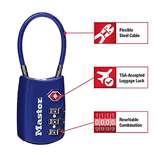 Master Lock TSA Approved Combination Luggage Lock, A | Travel Essentia - Image 3