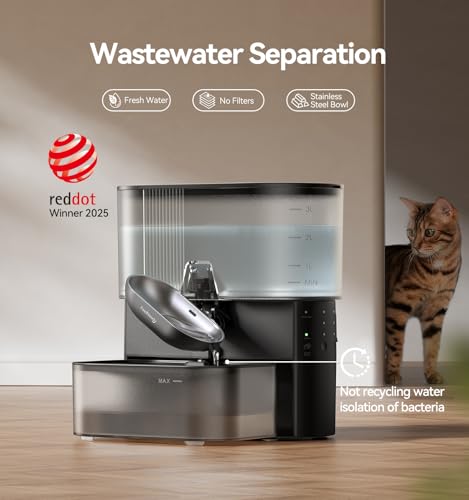 Wireless Cat Water Fountain No Filters, Wastewater Separation - Image 3