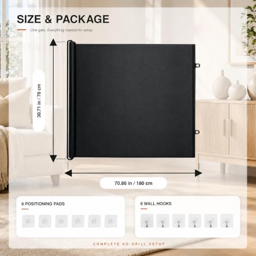 Retractable Indoor Dog Gate, No‑Drill Mesh Pet Fences | Pet Essentials - Image 3