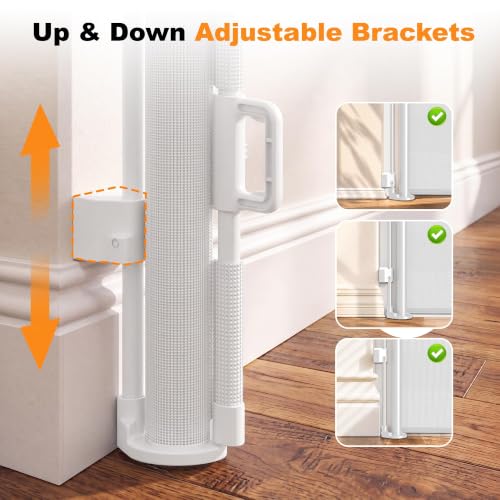 Retractable Baby Gates for Doorways 50” Wide Mesh Pet Gate - Image 7