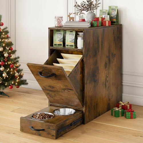 DWVO Dog Feeding Station with Storage & 2 Feeder Bowls - Image 2