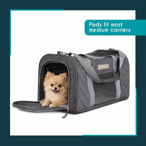 rocket & rex Washable Cat & Dog Carrier Pad, Reusable Liner Insert (2pk) - Image 6