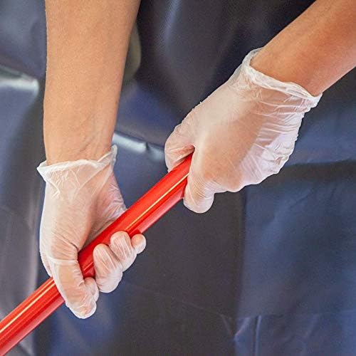 SAFE HANDLER Industrial Vinyl Gloves | Latex Free, Powder Free, Multi Purpose, Cleaning, For Work or For Home, Disposable Gloves, 100 per box (1 box)
