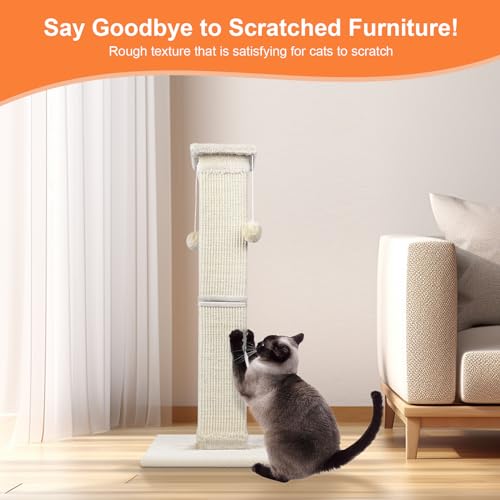 33-inch natural sisal cat scratching post for indoor cats - image 4