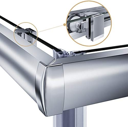 ELEGANT Corner Shower Enclosure For Bathroom 36 in.D x 36 in. W x 72 in. H, Double Sliding Shower Door with 1/4 in. Clear Glass, Chrome Finish (Shower Base Not Included)
