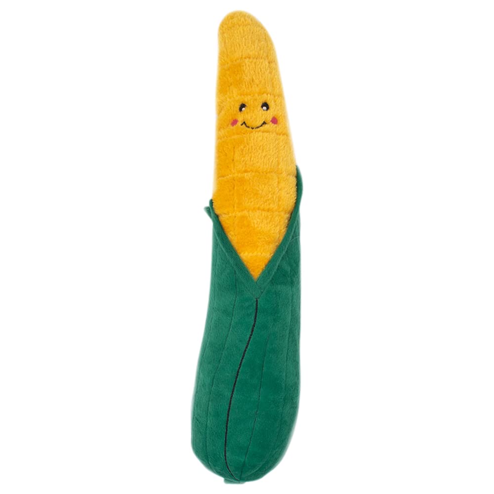 ZippyPaws Jigglerz - Dog Squeaky Toys to Keep Them Busy, Funny Food Plush for Small, Medium, & Large Dogs, Cute Stuffed Puppy Toy, Pet Products, Gift for All Breeds, Interactive Squeaker - Corn