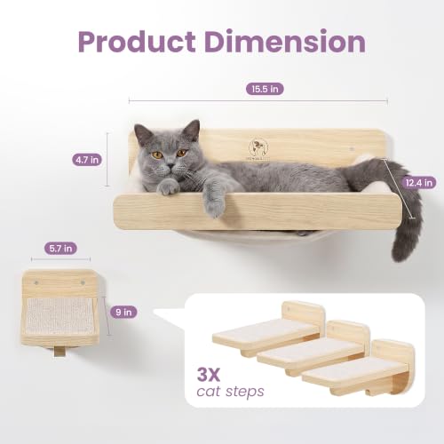 Cat Wall Shelves - Wall Mounted Cat Shelves with Feeding Station - Image 5