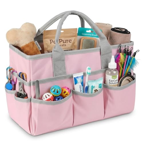 Pet Grooming Bag, Dog Grooming Organizer Tote with 10 Pockets - Image 2