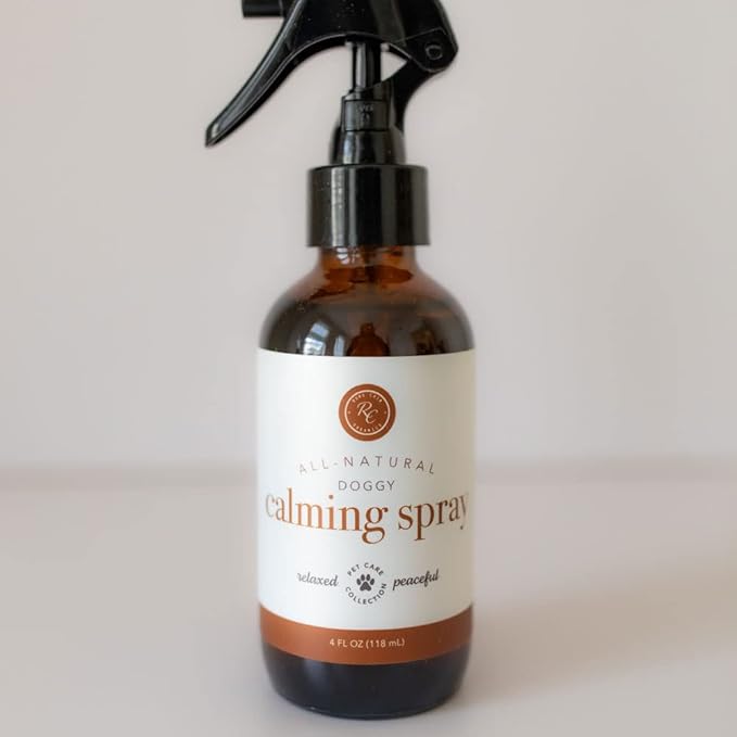 Rowe Casa Organics Doggy Calming Spray – Natural Dog Calming Aromatherapy Spray Made with Lavender Essential Oils to Help Reduce Stress & Soothe Dog Unease Quickly – 118 mL