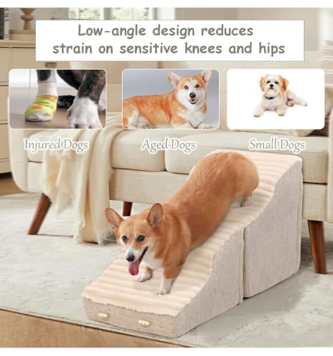 Dog Stairs for Small Dogs,2 in 1 Transformable 4-Step Pet Stairs - Image 5