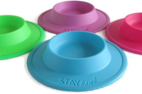 Pet Food and Water Bowl for Cats, Toy Breed Dogs, Bearded Dragons, Turtles, and Small Pets (3/4 Cup in Four Colors (Spring Green)