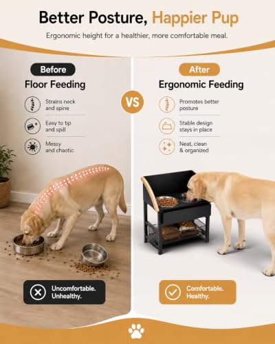Elevated Dog Bowls for Large Breed Dogs with Storage - Image 5