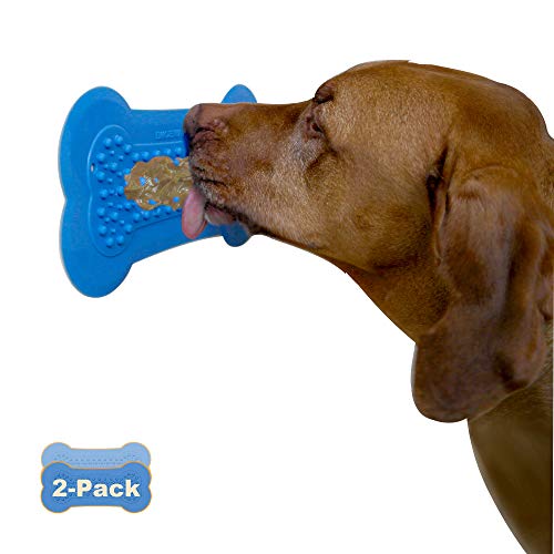 Lick Lick Pad Dog Accessories | Pet Shower Attachment | Dog Peanut Butter Lick Pad | Dog Bathing Station | Dog Bathing Supplies | Veterinarian Used | Suction to Wall | Large (Large - 1 Pack, Yellow)