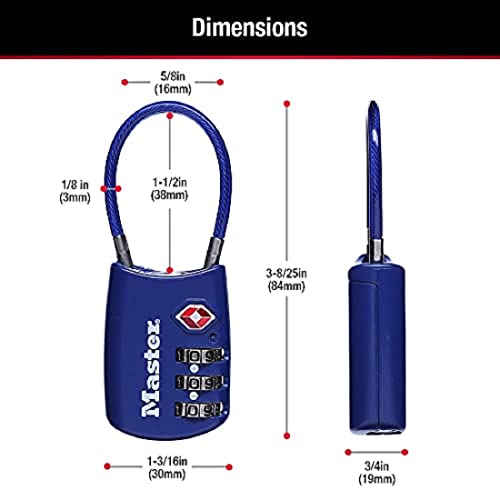 Master Lock TSA Approved Combination Luggage Lock, A | Travel Essentia - Image 7