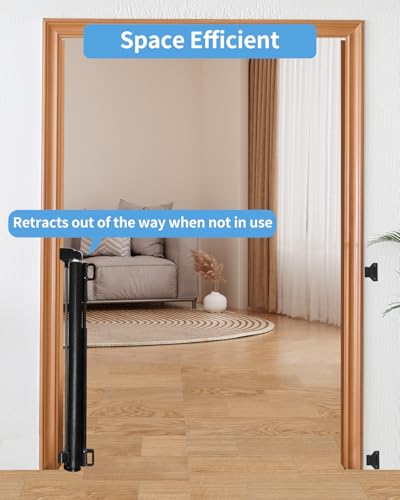 Retractable Baby Gate for Doorways and Stairs, Mesh Safety - Image 5