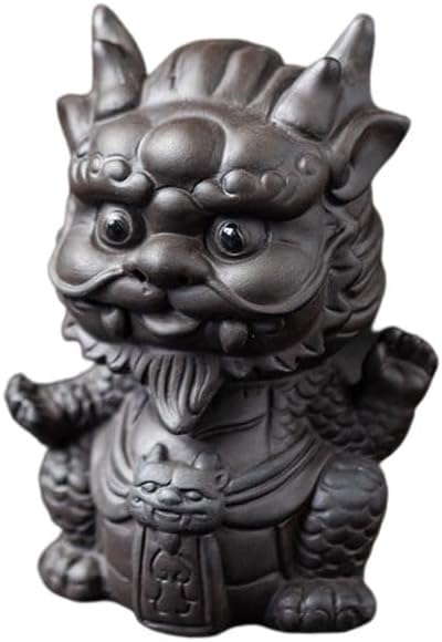 Zisha Dragon Tea Pet, Handmade Purple Clay Tea Pet for Kung Fu Tea Tray, Decorate Tray Accessories (G)