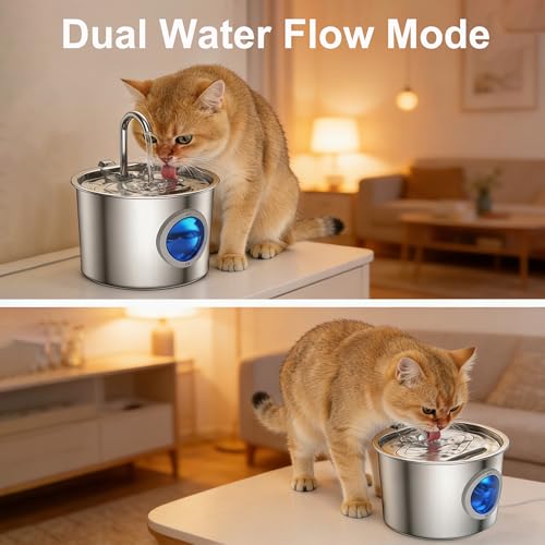 Cat Water Fountain Stainless Steel, Hygienic Drinking | Pet Essentials - Image 6