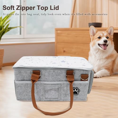 Felt Dog Grooming Bag,Portable Tote Bag for Dogs Cats - Image 7
