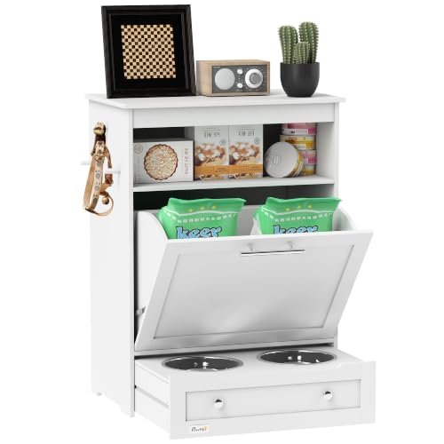 PawHut Dog Feeding Station with Raised Bowls, Pet Feeder Station - Image 2