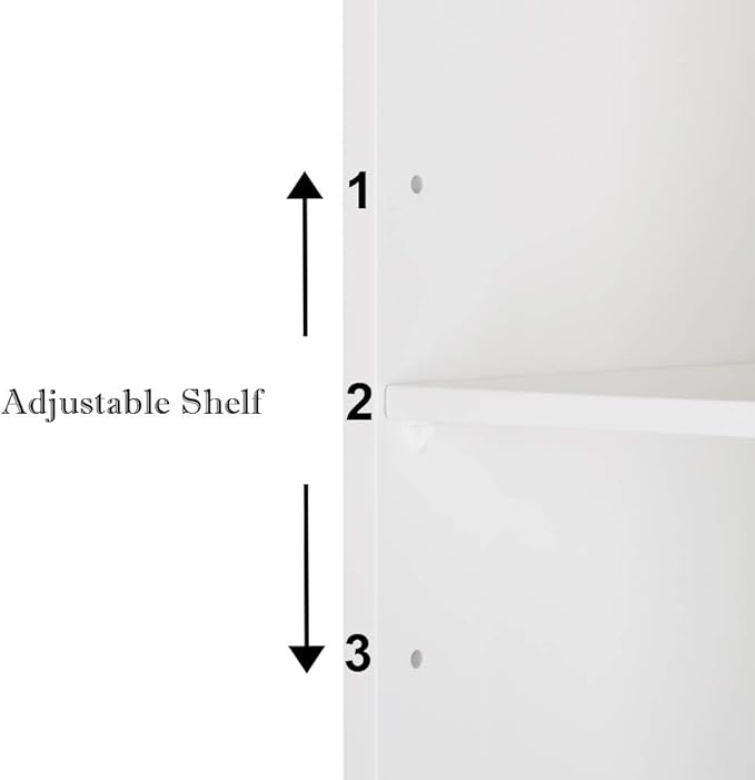 FCH 67" Tall Bathroom Cabinet, Slim Floor Cabinet White Narrow Storage Organizer with Adjustable Shelves, Space Saving Pantry Utility Storage